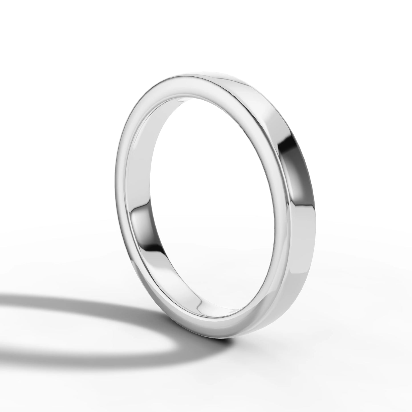 3.00mm Flat Court Wedding Band | Platinum Lester & Brown