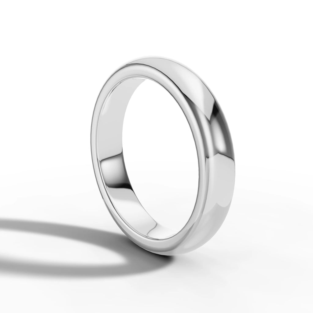 4.00mm D Shape Wedding Band | Platinum Lester & Brown