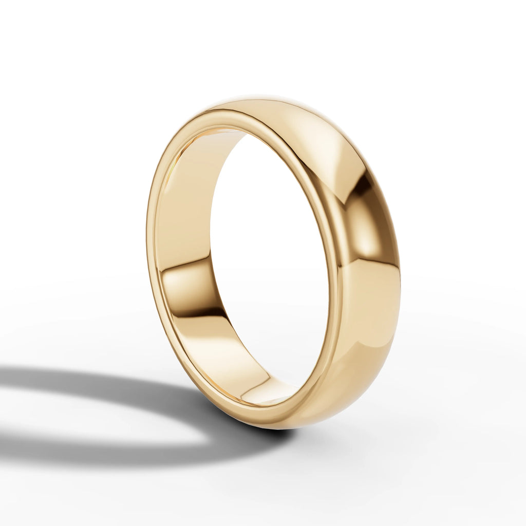5.00mm Flat Court Wedding Band | 18K Yellow Gold Lester & Brown
