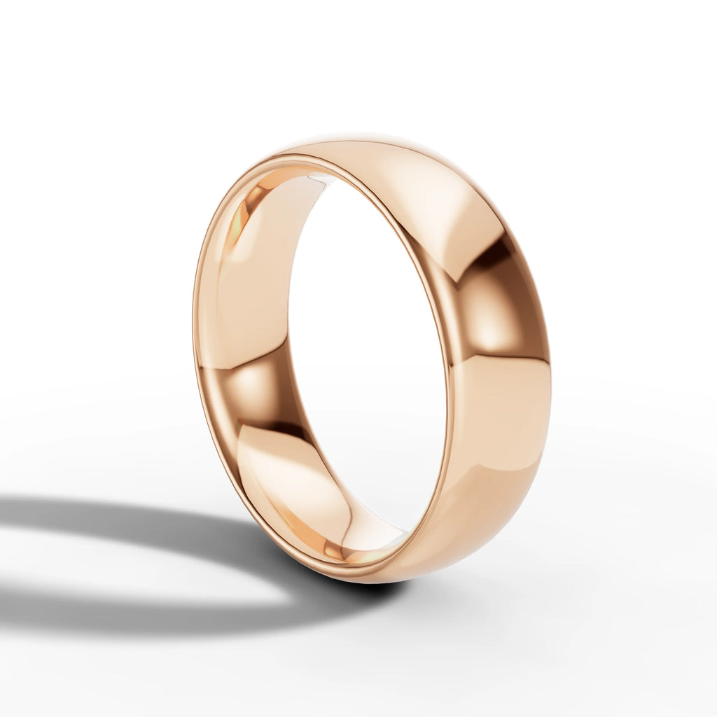 6.00mm Court Plain Wedding Band | 18K Rose Gold Lester & Brown