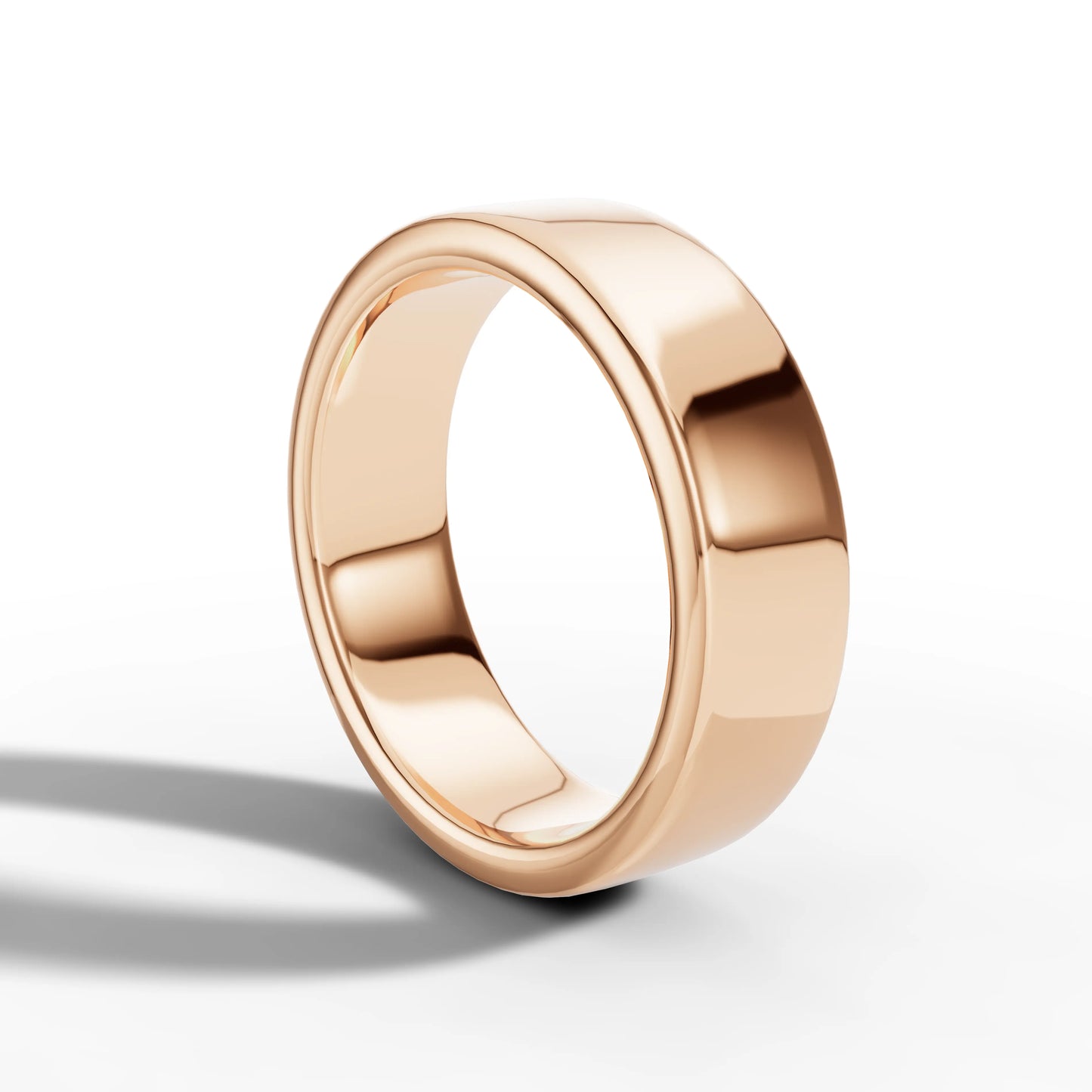 6.00mm Flat Court Wedding Band | 18K Rose Gold Lester & Brown