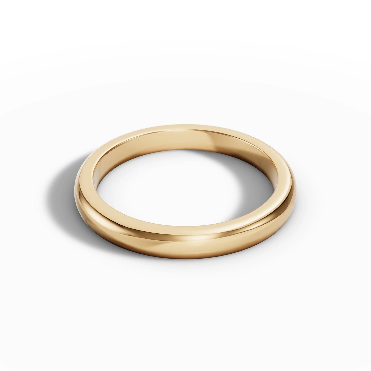 3.00mm D Shape Wedding Band | 18K Yellow Gold Lester & Brown