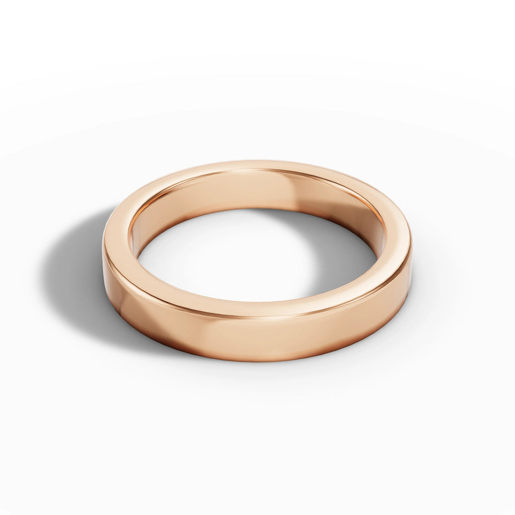 5.00mm Flat Court Wedding Band | 18K Rose Gold Lester & Brown