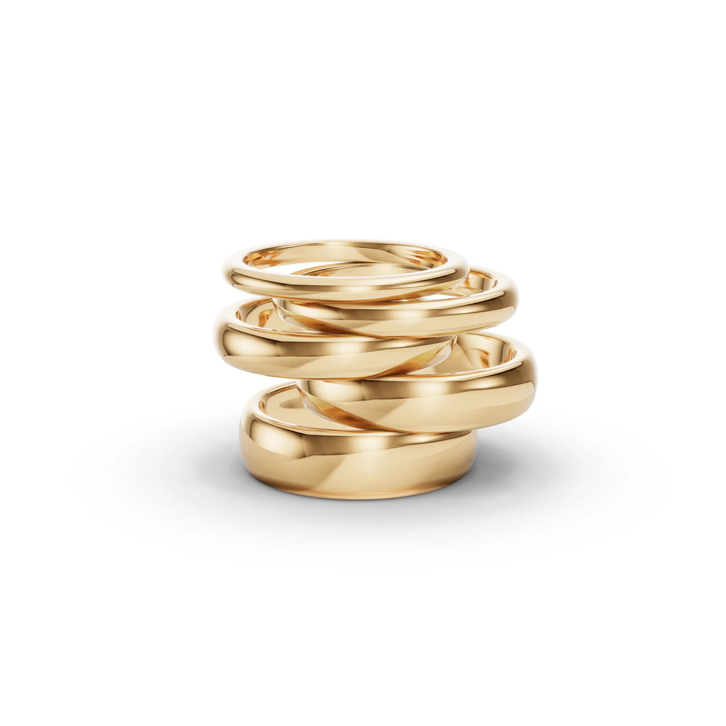 6.00mm D Shape Wedding Band | 18K Yellow Gold Lester & Brown