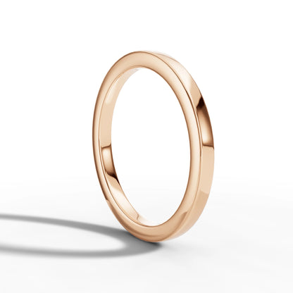 2.00mm Flat Court Wedding Band | 18K Rose Gold - Lester & Brown