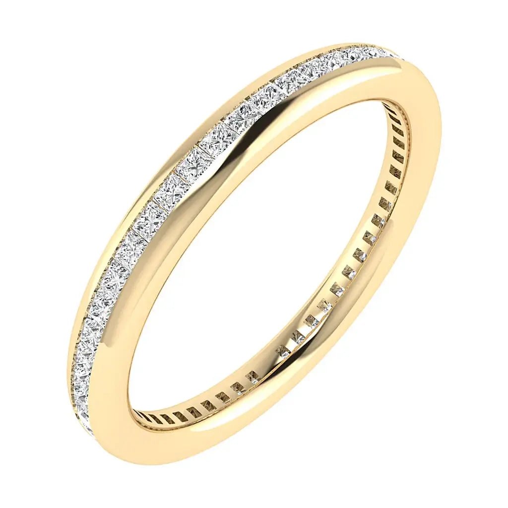 2.30mm Princess Channel Set 100% - Lab - grown Diamond | 18K Yellow Gold - Lester & Brown
