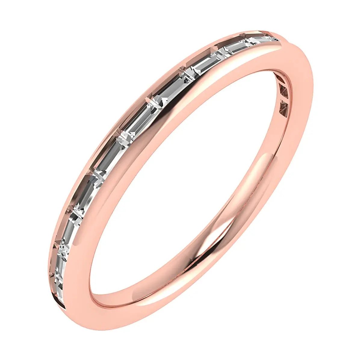 2.50mm Landscape Baguette Channel Set 50% - Lab - grown Diamond | 18K Rose Gold - Lester & Brown