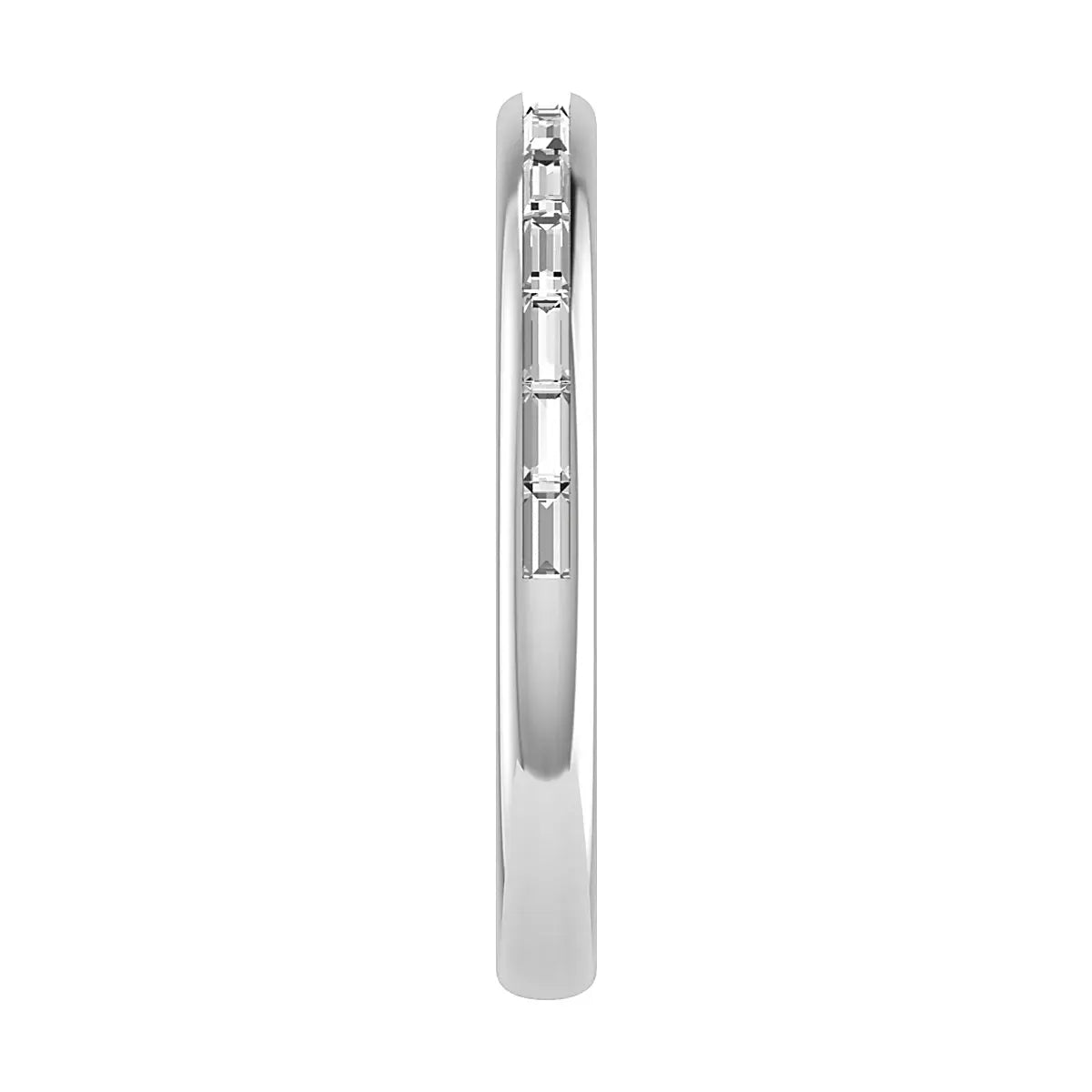 2.50mm Landscape Baguette Channel Set 50% - Lab - grown Diamond | 18K White Gold - Lester & Brown