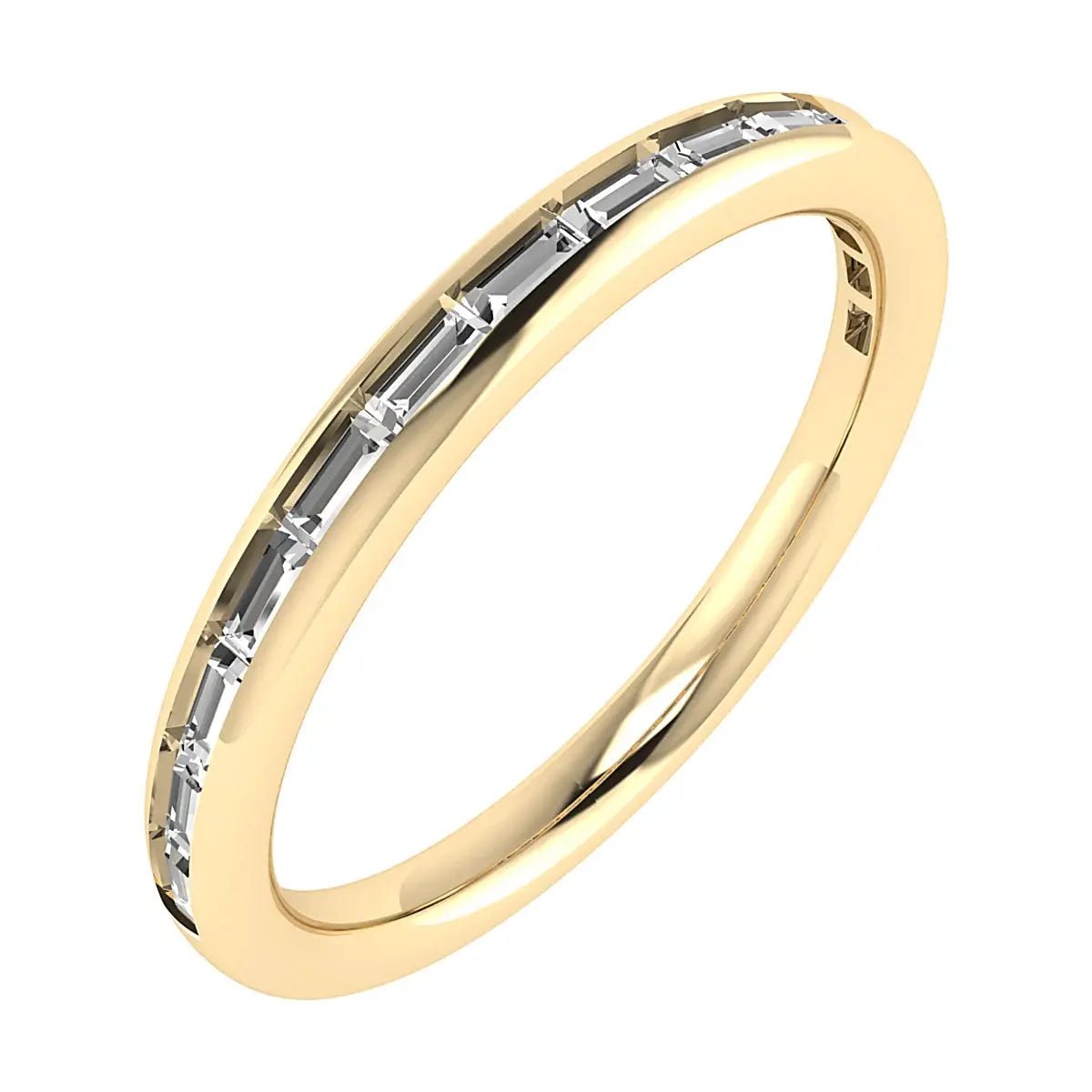 2.50mm Landscape Baguette Channel Set 50% - Lab - grown Diamond | 18K Yellow Gold - Lester & Brown
