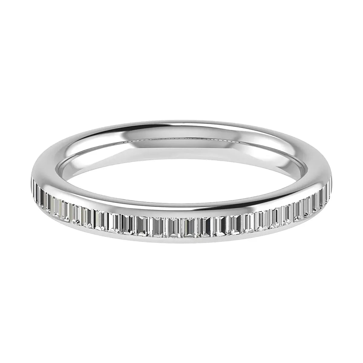 2.50mm Portait Baguette Channel Set 50% - Lab - grown Diamond | 18K White Gold - Lester & Brown