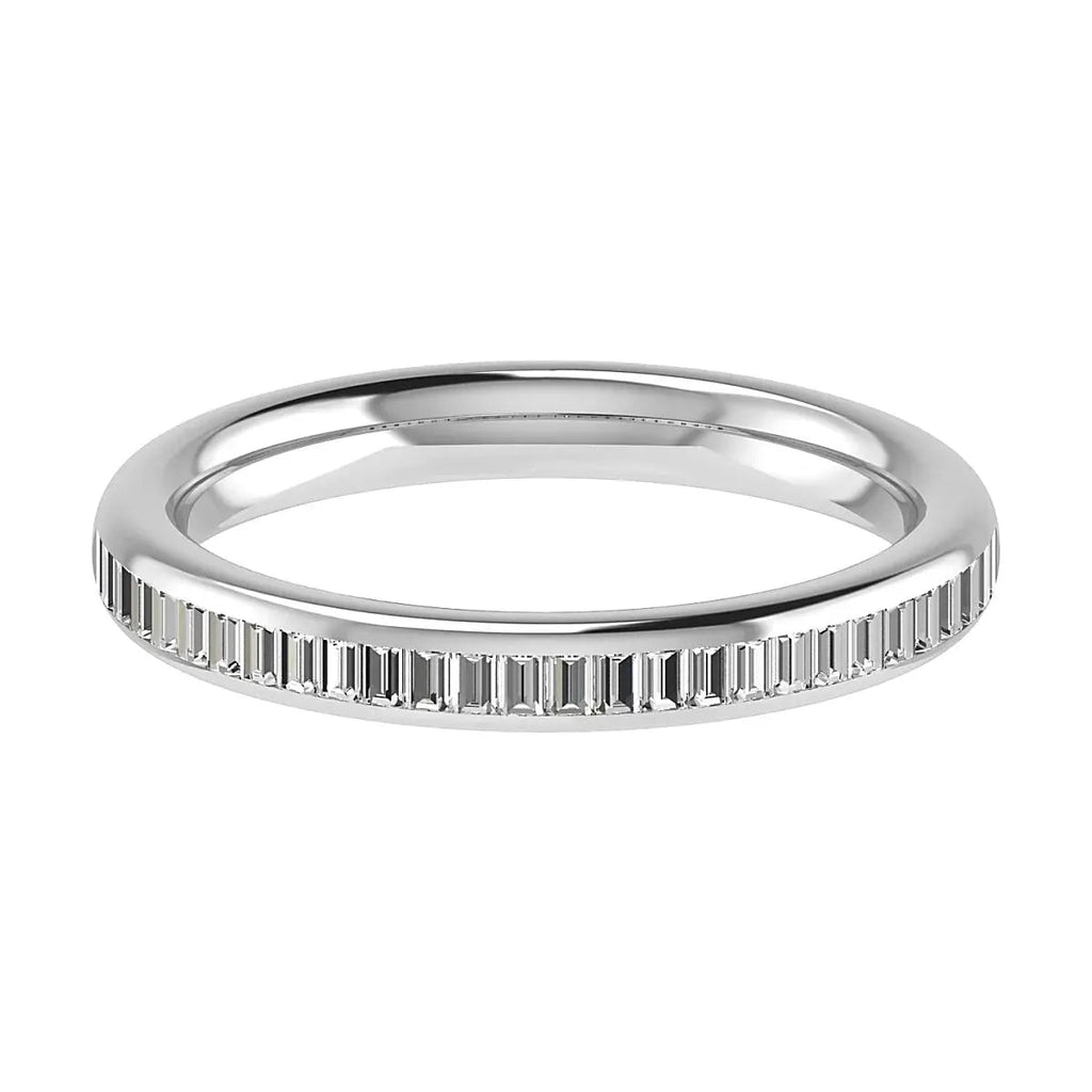 2.50mm Portait Baguette Channel Set 50% - Lab - grown Diamond | 18K White Gold - Lester & Brown