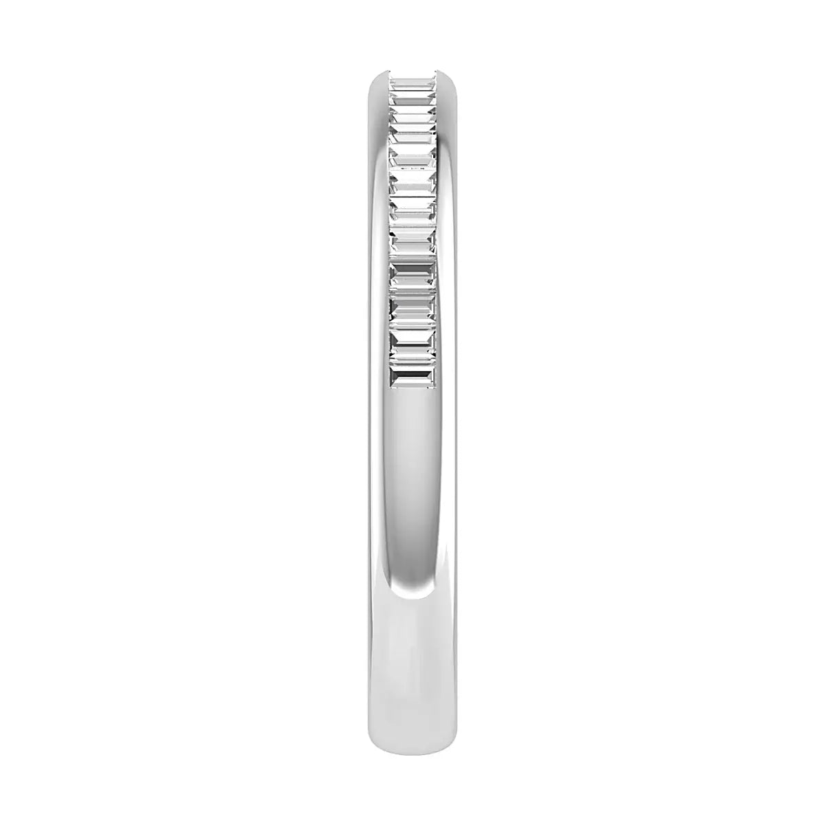 2.50mm Portait Baguette Channel Set 50% - Lab - grown Diamond | 18K White Gold - Lester & Brown