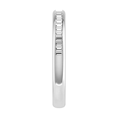 2.50mm Portait Baguette Channel Set 50% - Lab - grown Diamond | 18K White Gold - Lester & Brown