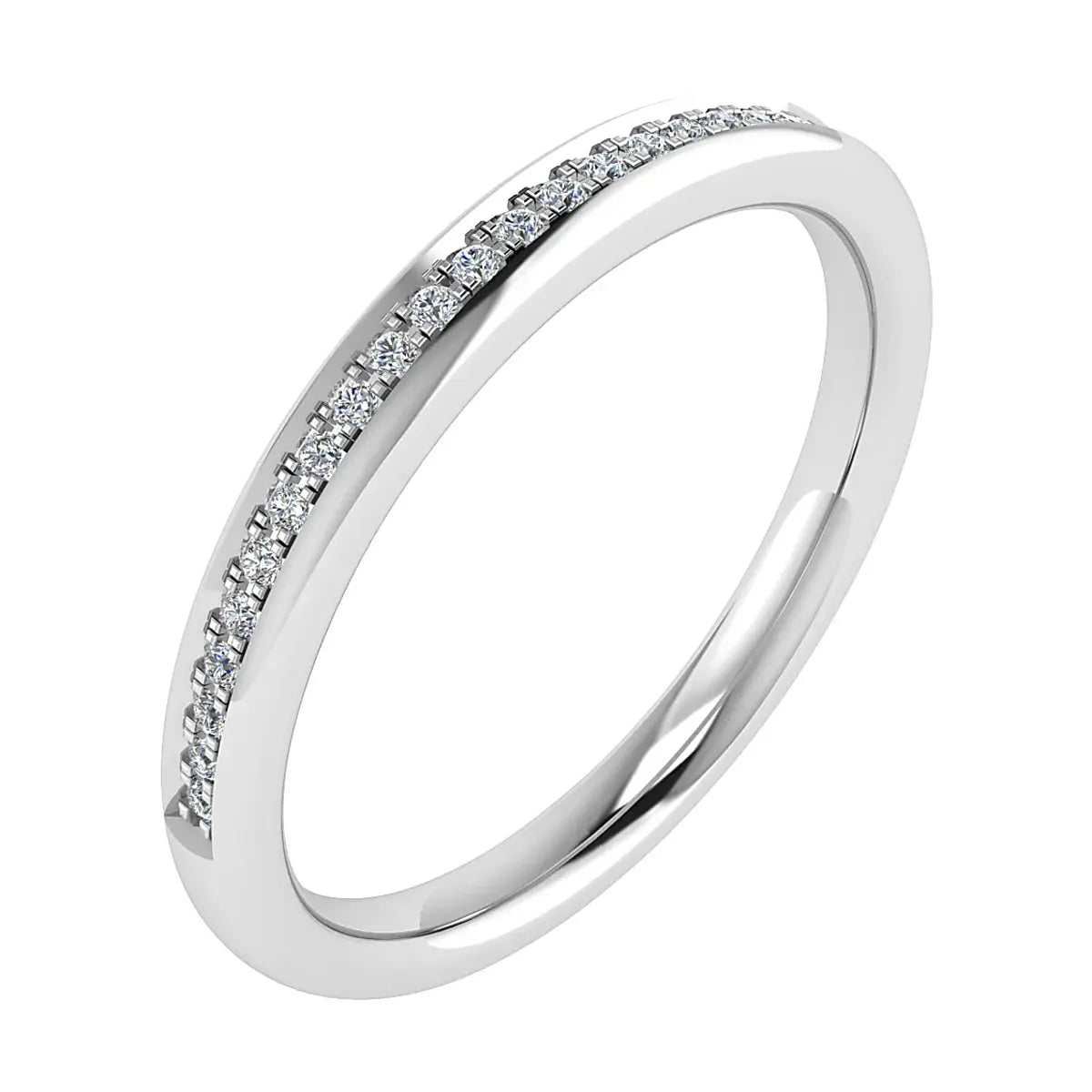 2mm Premium Grain Set 50% - Lab - grown Diamond | 18K White Gold - Lester & Brown