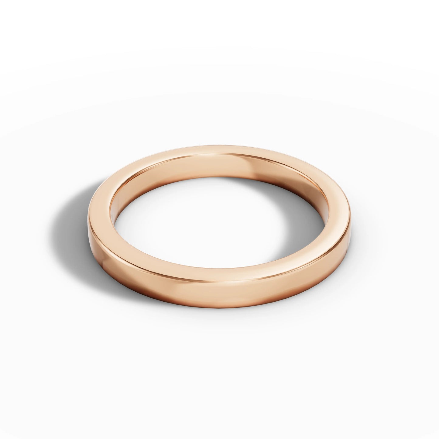 3.00mm Flat Court Wedding Band | 18K Rose Gold - Lester & Brown