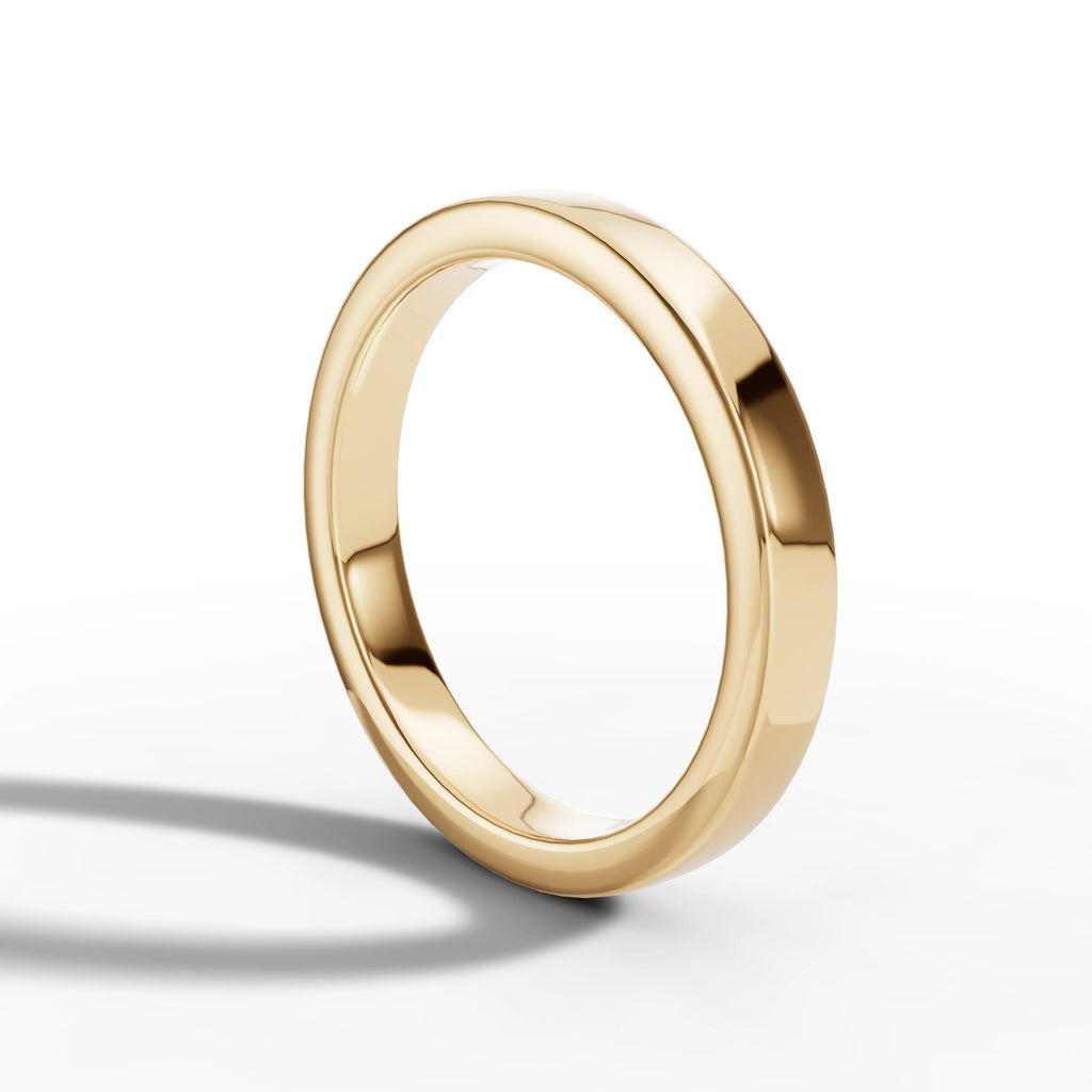 3.00mm Flat Court Wedding Band | 18K Yellow Gold - Lester & Brown
