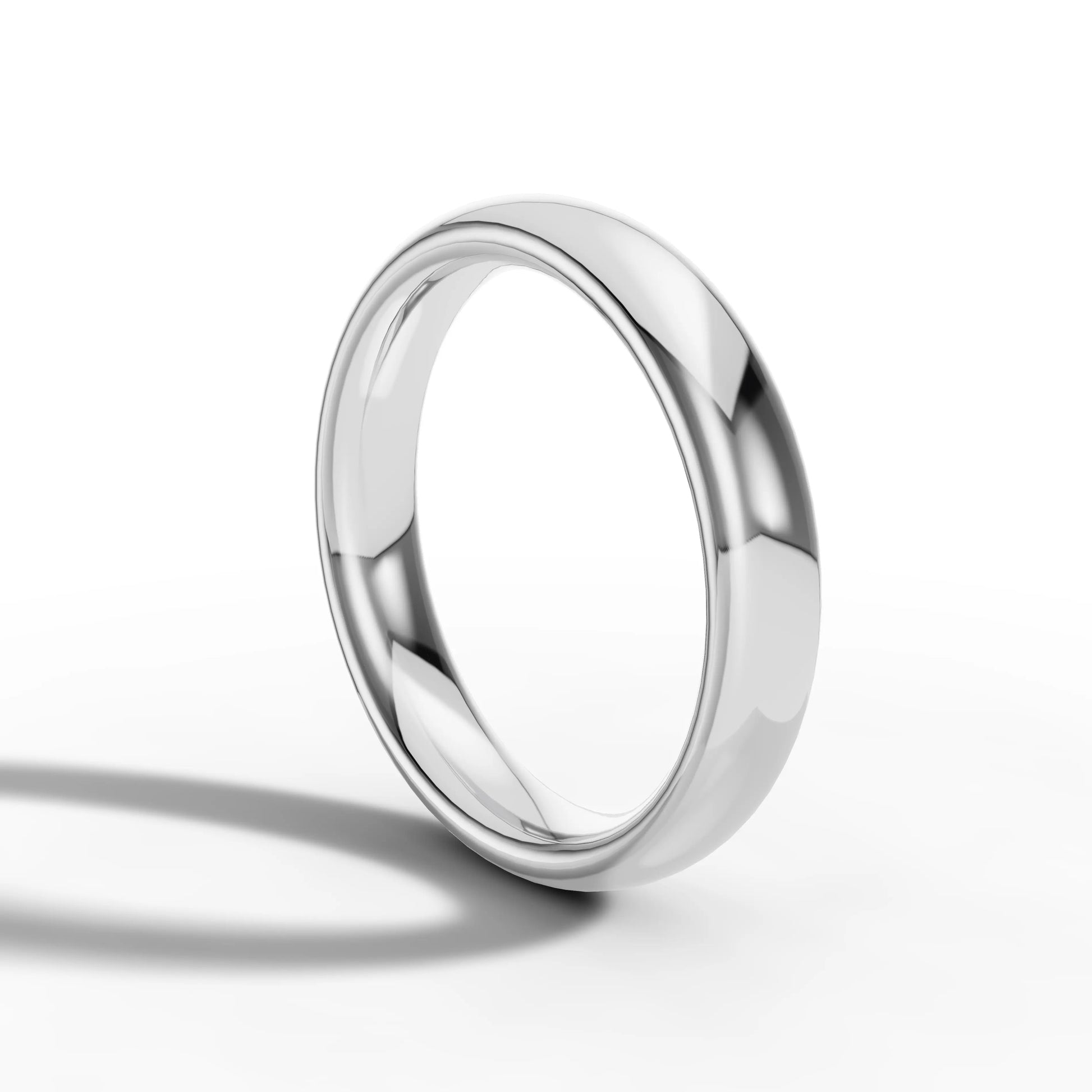 4.00mm Court Plain Wedding Band | 18K White Gold - Lester & Brown