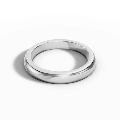 4.00mm D Shape Wedding Band | 18K White Gold - Lester & Brown