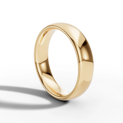 5.00mm Court Plain Wedding Band | 18K Yellow Gold - Lester & Brown