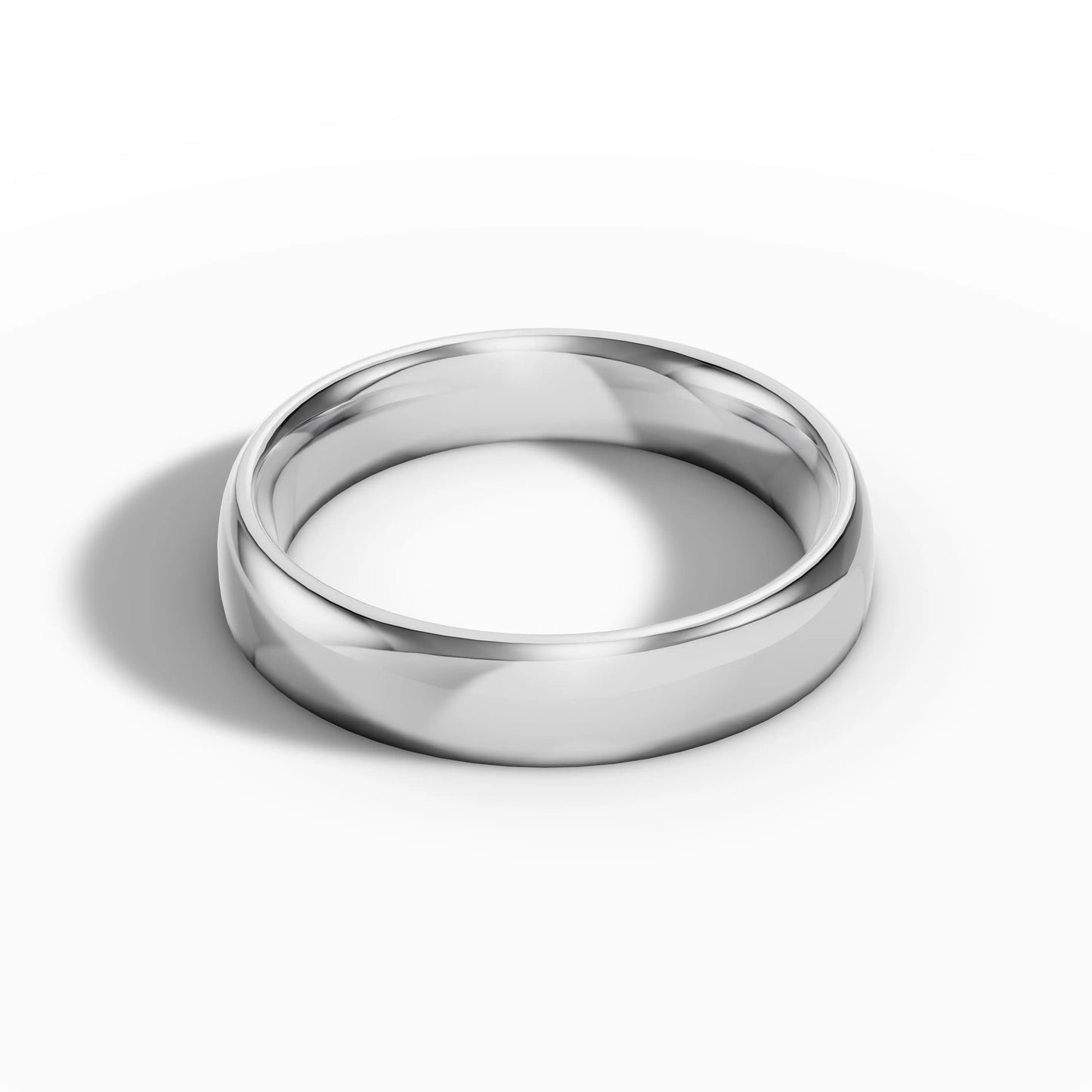 6.00mm Court Plain Wedding Band | 18K White Gold - Lester & Brown