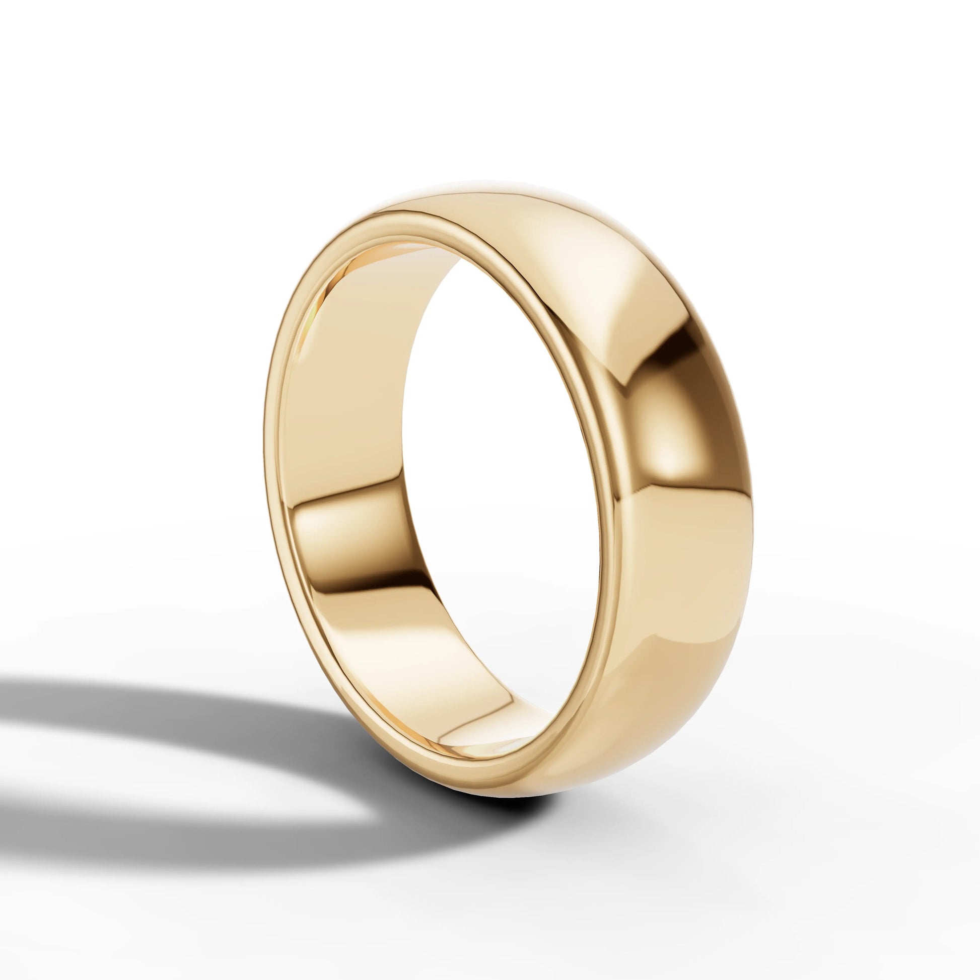 6.00mm D Shape Wedding Band | 18K Yellow Gold - Lester & Brown
