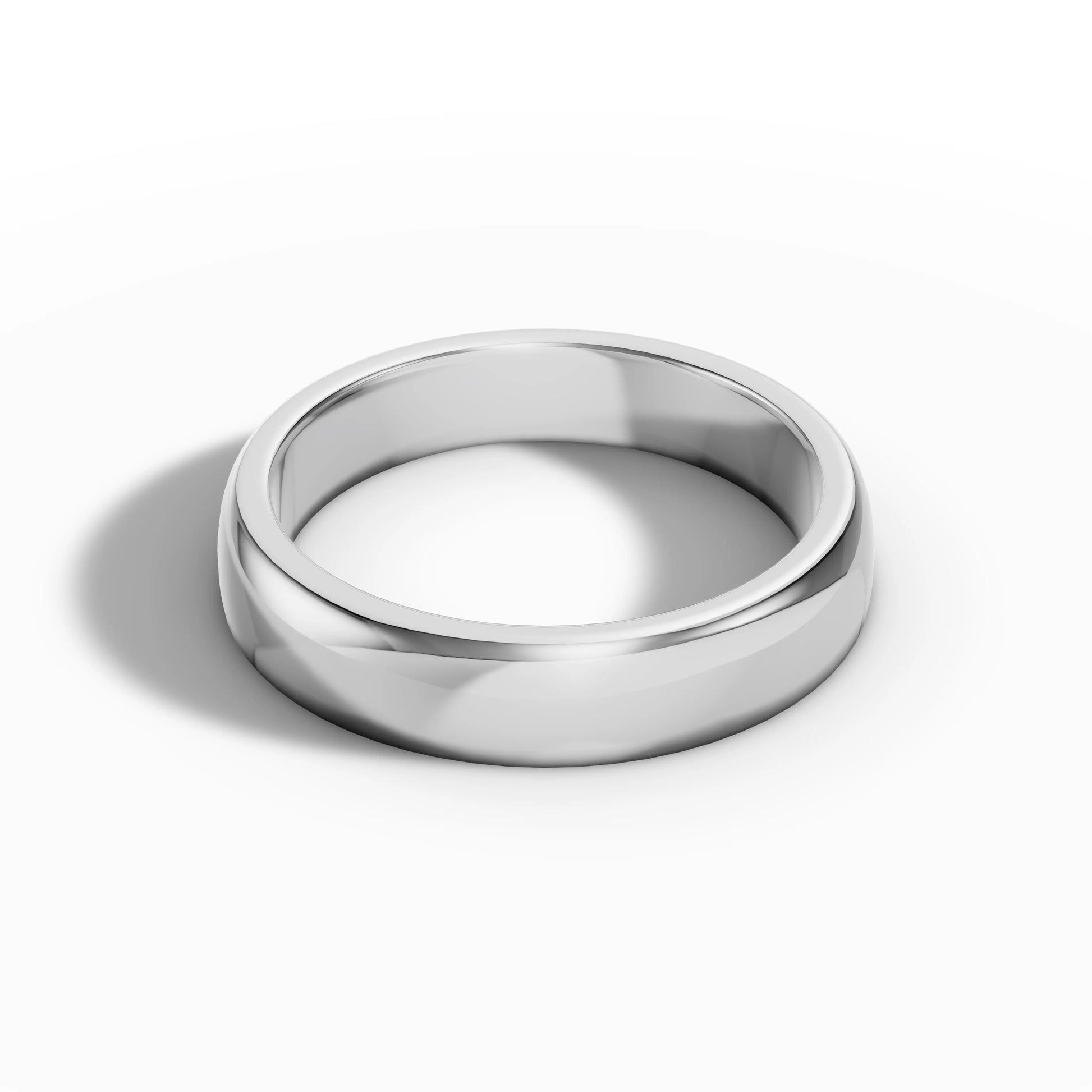 6.00mm D Shape Wedding Band | Platinum - Lester & Brown