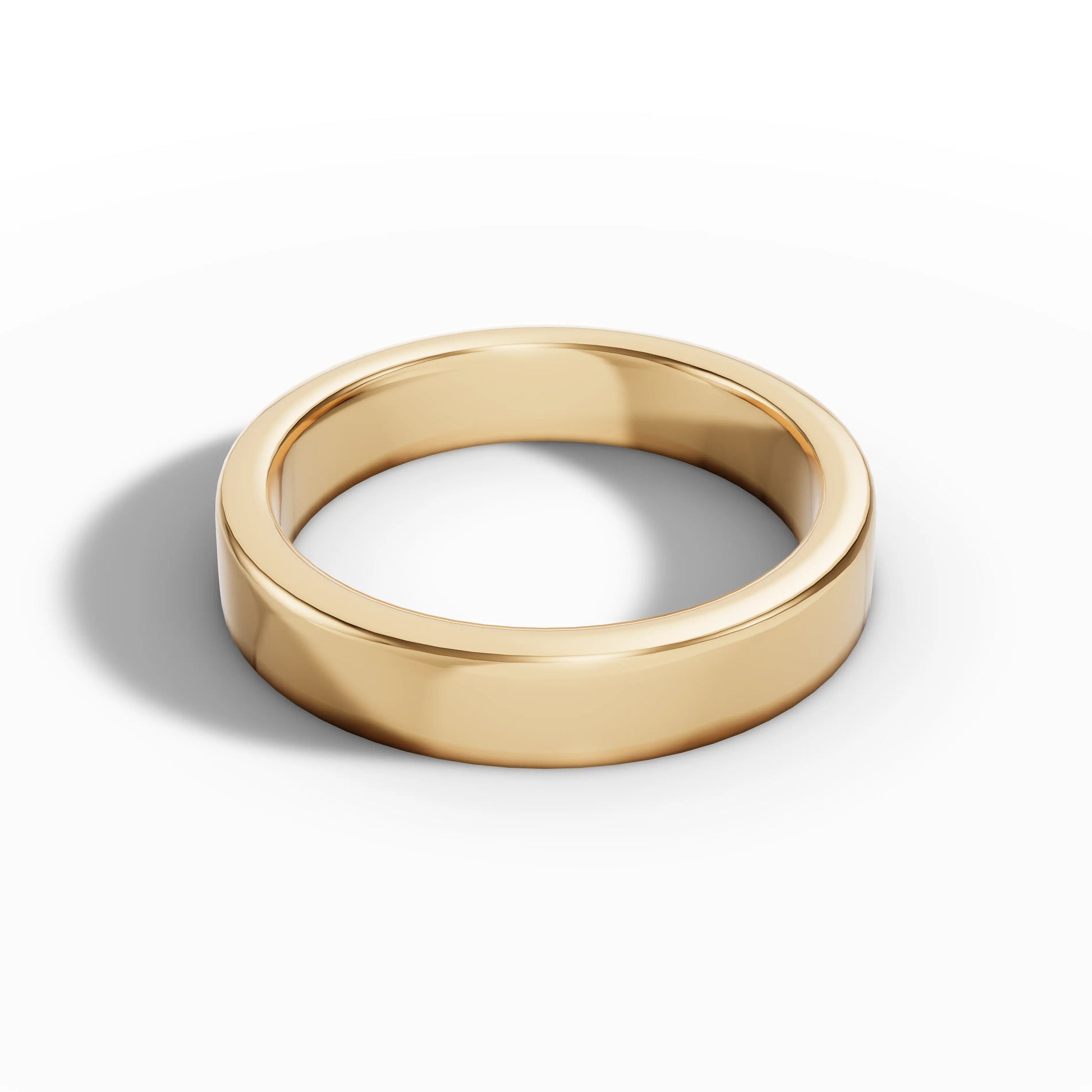 6.00mm Flat Court Wedding Band | 18K Yellow Gold - Lester & Brown