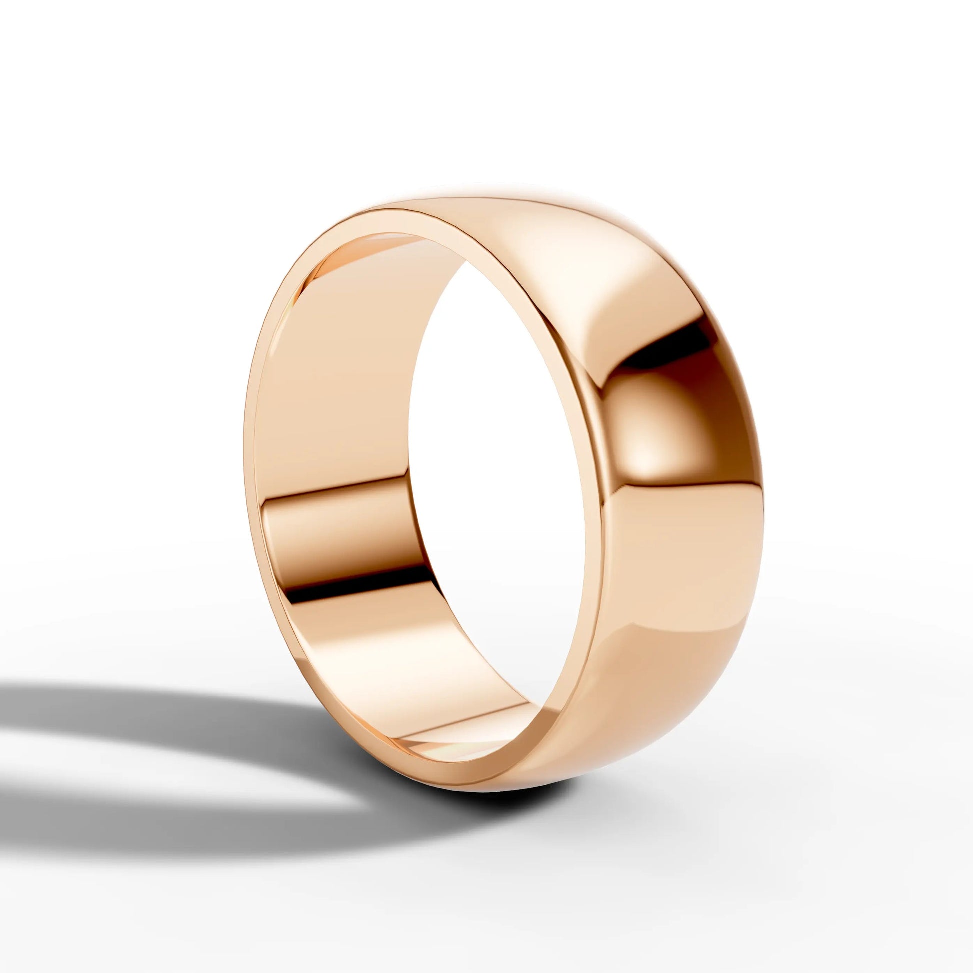 7.00mm D Shape Wedding Band | 18K Rose Gold - Lester & Brown