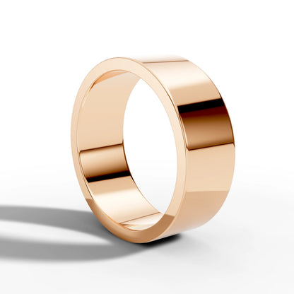 7.00mm Flat Round Wedding Band | 18K Rose Gold - Lester & Brown