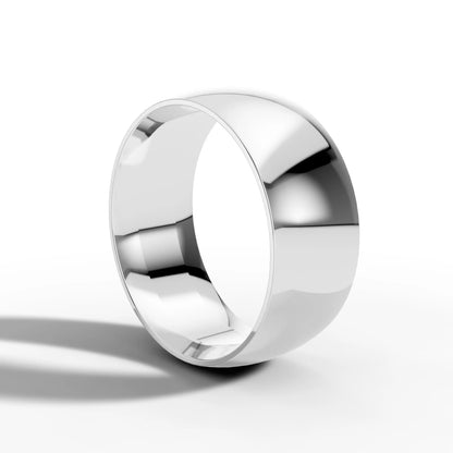 8.00mm Court Plain Wedding Band | 18K White Gold - Lester & Brown