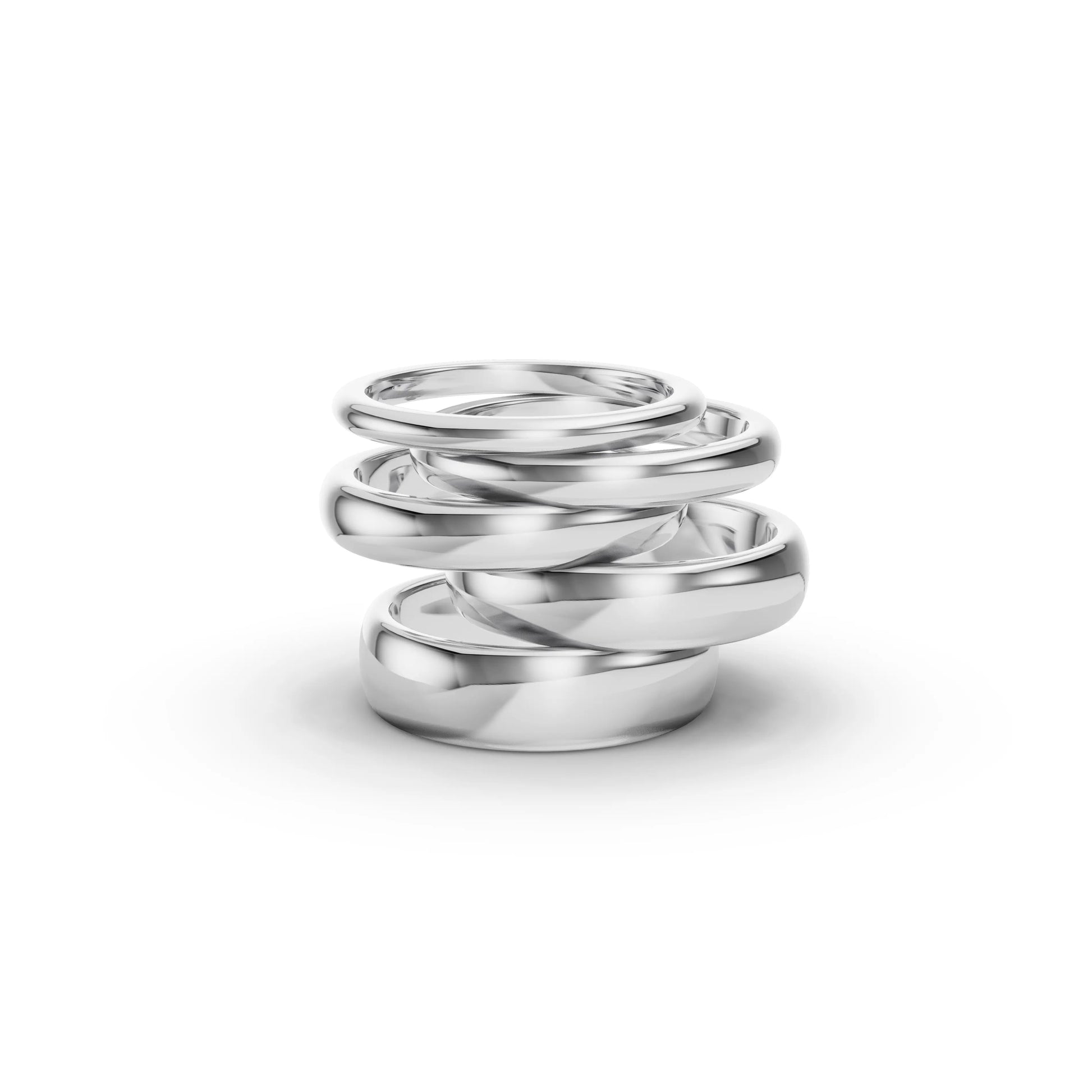 8.00mm D - Shape Plain Wedding Band | Platinum - Lester & Brown