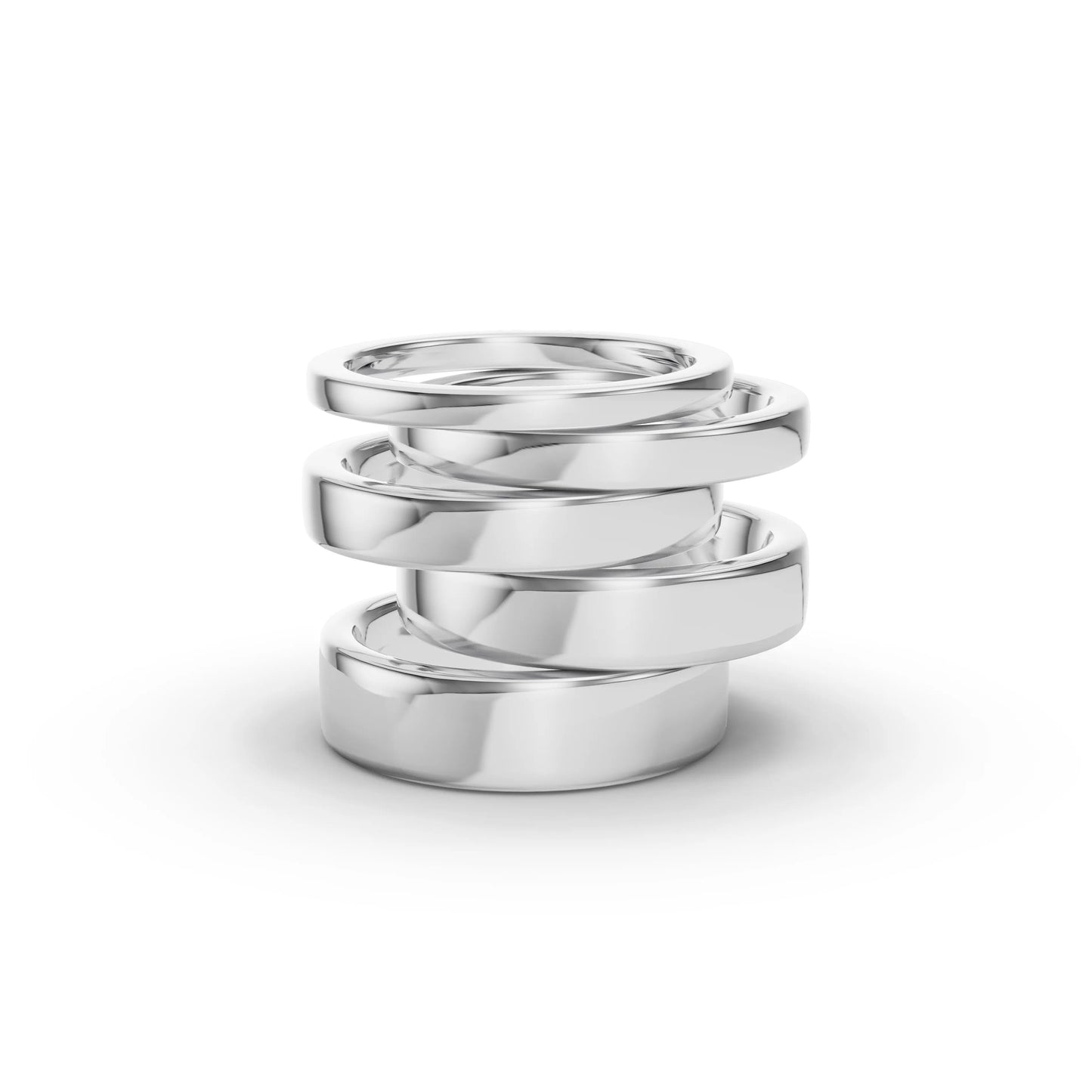 8.00mm Flat Round Wedding Band | 18K White Gold - Lester & Brown