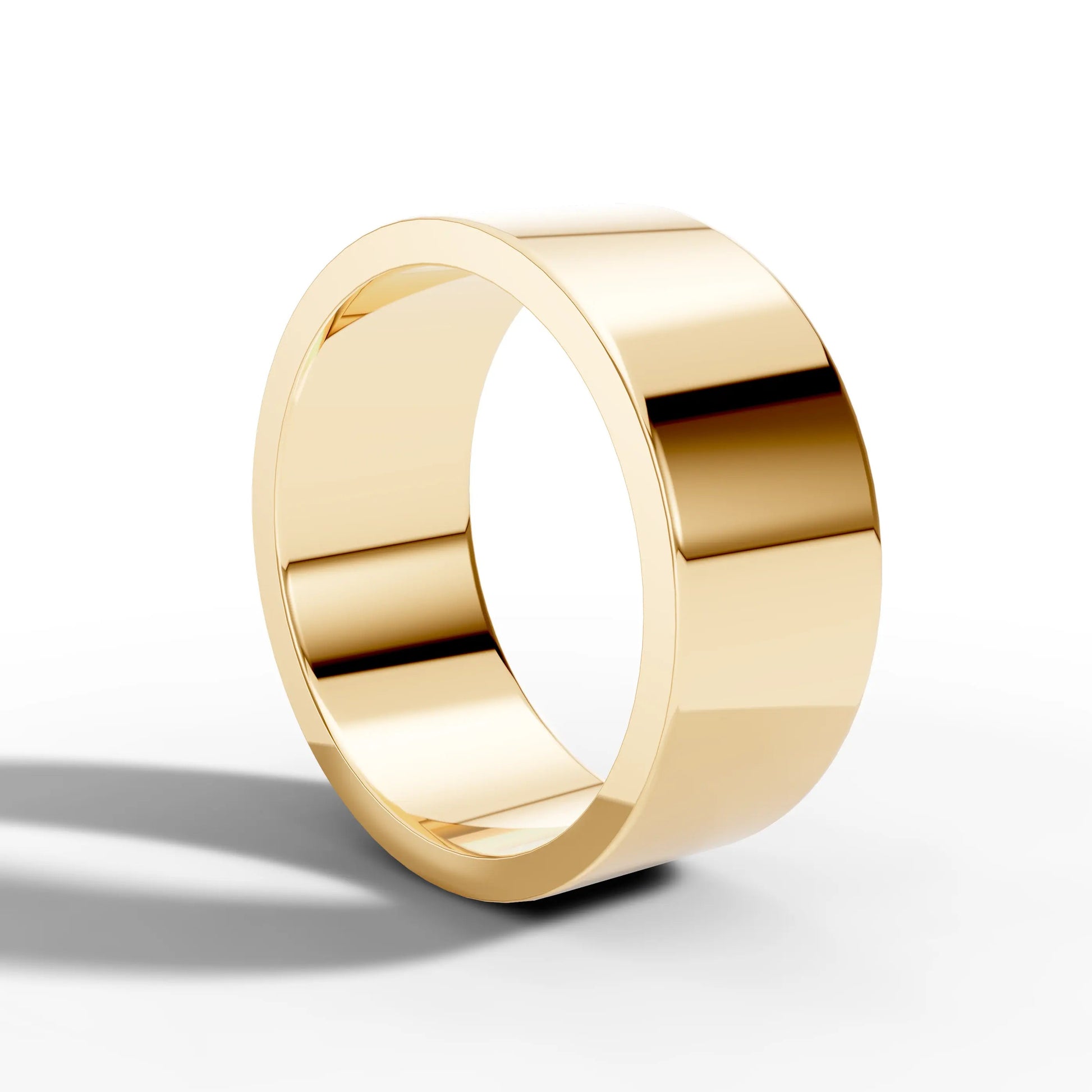 8.00mm Flat Round Wedding Band | 18K Yellow Gold - Lester & Brown