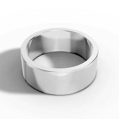 8.00mm Flat Round Wedding Band | Platinum - Lester & Brown