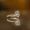 Pear 18K White Gold Lab Grown Diamond Set shoulders (Hidden Halo) My Store