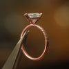 Pear 18K Rose Gold Lab Grown Diamond Set Shoulders (Hidden Halo) My Store