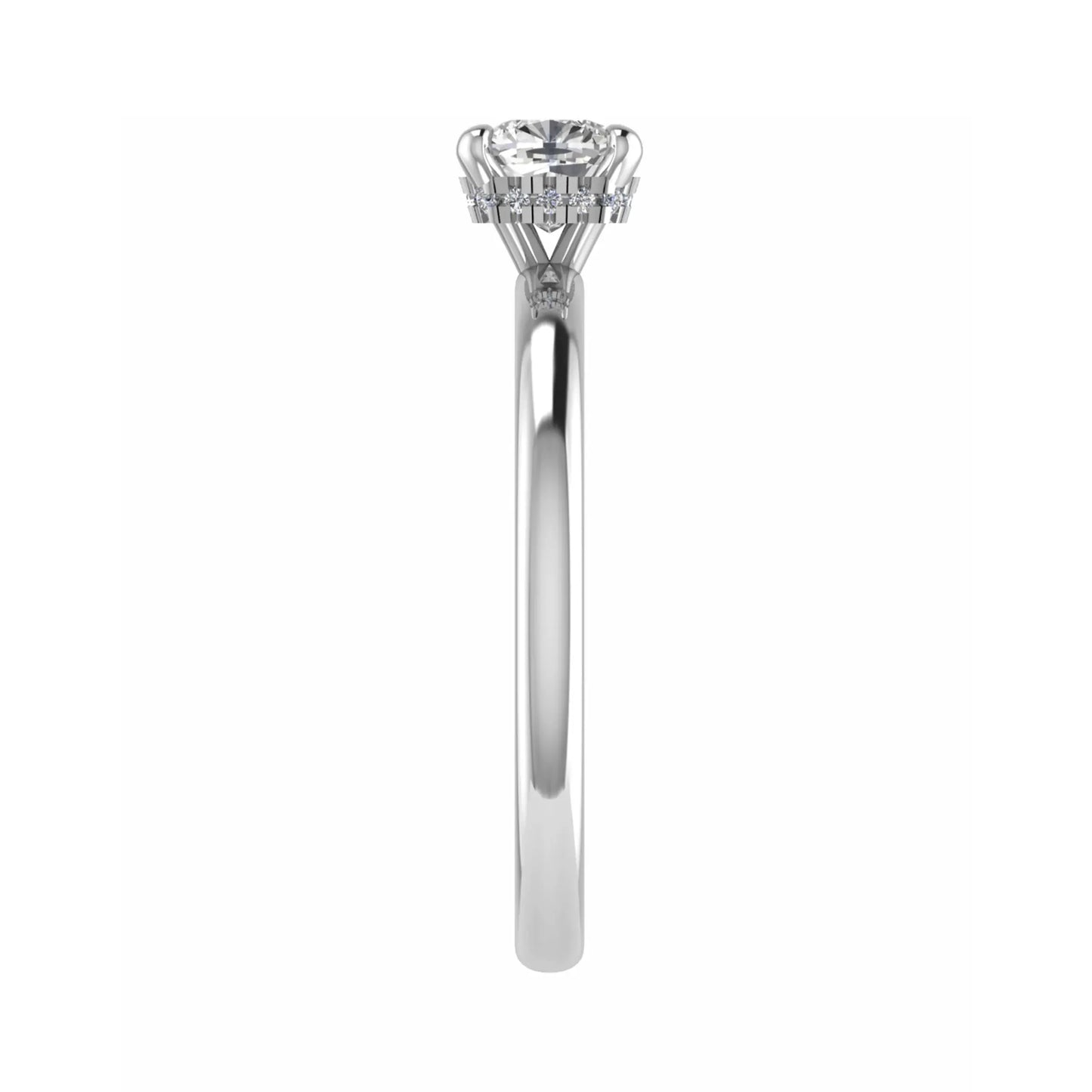 side image luxury cushion platinum hidden halo solitaire lab grown diamond engagement ring