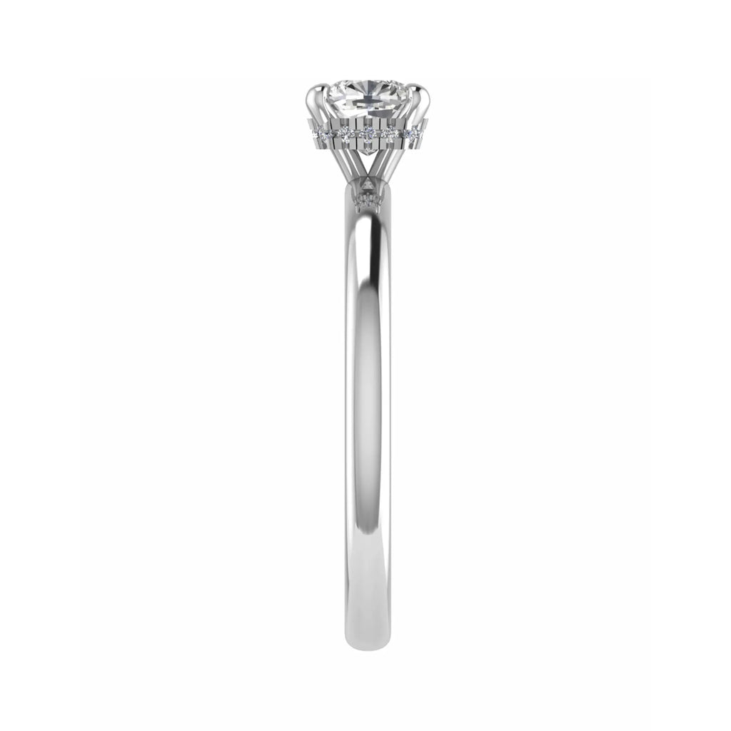 side image luxury cushion platinum hidden halo solitaire lab grown diamond engagement ring
