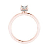 side shot luxury oval rose gold hidden halo lab grown diamond engagement ring