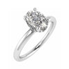 frontal view luxury oval white gold hidden halo oval lab grown diamond engagement ring