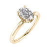 front on image of luxury oval yellow gold hidden halo lab grown diamond engagement ring