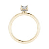 side image of luxury oval yellow gold hidden halo lab grown diamond engagement ring