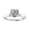 luxury round platinum solitaire hidden halo lab grown diamond engagement ring