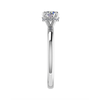 side angle luxury round lab grown diamond  platinum solitaire hidden halo trilogy engagement ring