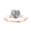 luxury round rose gold solitaire hidden halo lab grown diamond engagement ring