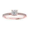 luxury cushion rose gold diamond set shoulders hidden halo lab grown diamond engagement ring