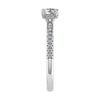 image of luxury cushion platinum diamond set shoulders hidden halo lab grown diamond engagement ring