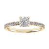 luxury cushion yellow gold diamond set shoulders hidden halo lab grown diamond engagement ring