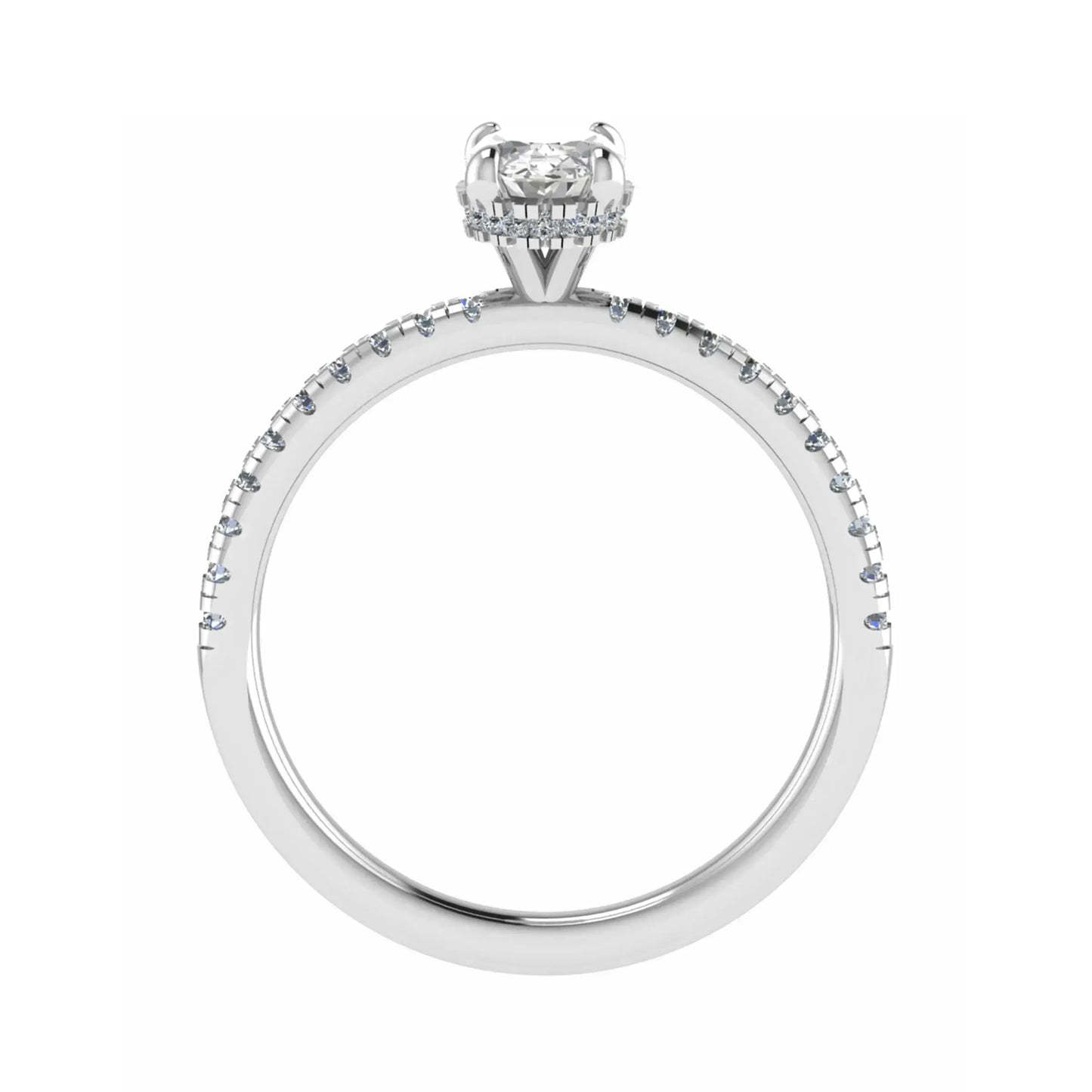 side image luxury oval platinum diamond set shoulders hidden halo lab grown diamond engagement ring