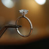 Round 18K White Gold Lab Grown Diamond Set Shoulders (Hidden Halo)